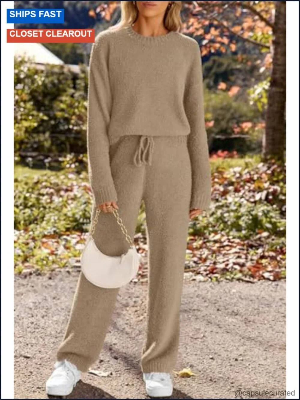 Womens Pajama Sets Fall Lounge Sweater Set Fuzzy Fleece 2 Piece Long Sleeve